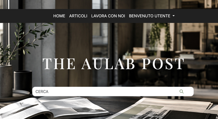 Homepage del progetto The Aulab Post